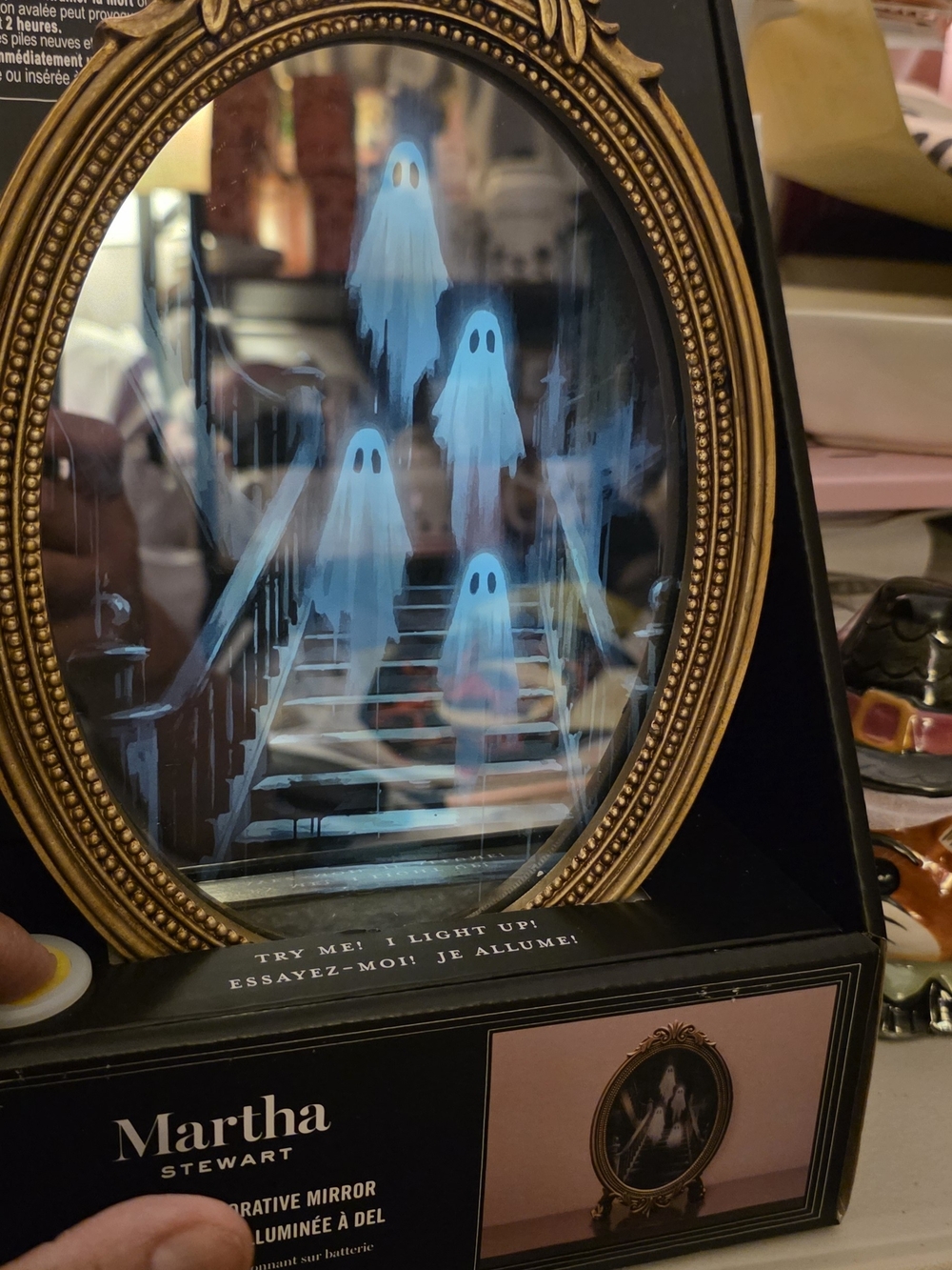 Martha Stewart Halloween Decorative Mirror - Blue Ghosts